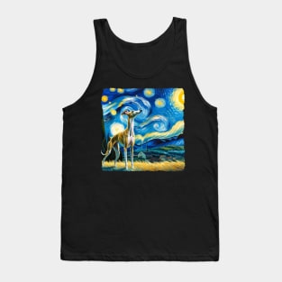 Starry Whippet Dog Portrait - Pet Portrait Tank Top